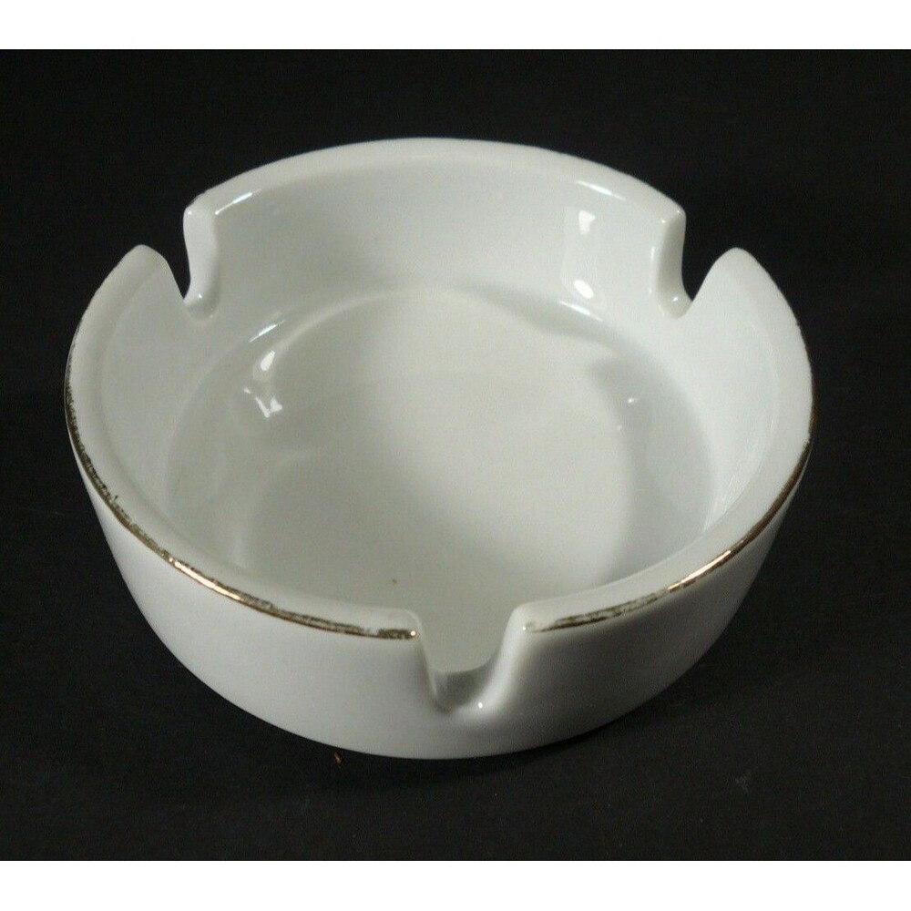 Porcelain by Design Ashtray New Orleans White Gold Rim